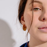 Mulxiply Moon Coin Hoop Earrings - Brass Earrings Mulxiply 