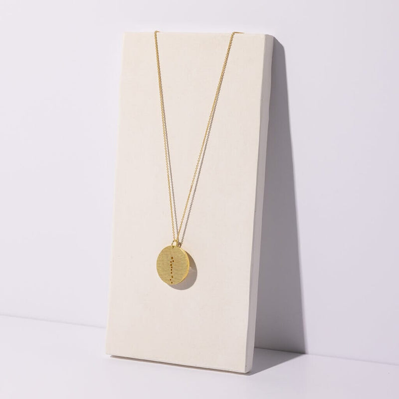 Mulxiply Moon Coin Pendant Necklace - Hammered Brass Necklaces Mulxiply 