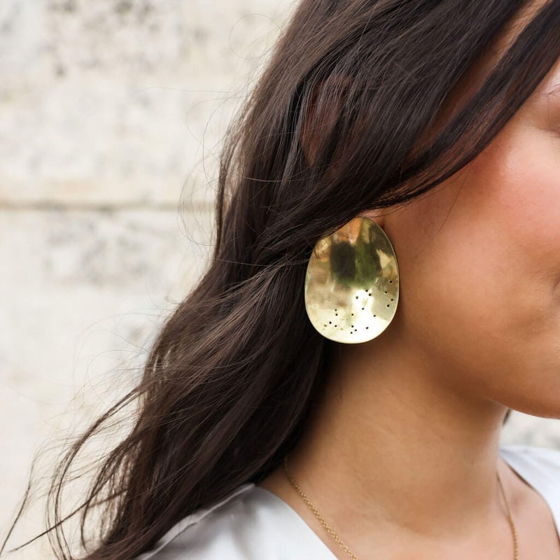 Mulxiply Origin Statement Earrings - Brass Earrings Mulxiply 