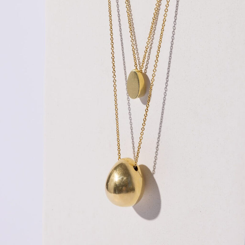 Mulxiply Pebble Necklace - Brass Necklaces Mulxiply 