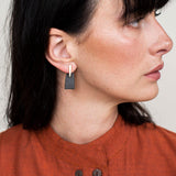 Mulxiply Pillar 2-in-1 Earrings - Charcoal + Brass Earrings Mulxiply 