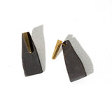 Mulxiply Pillar 2-in-1 Earrings - Charcoal + Brass Earrings Mulxiply 