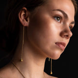 Mulxiply Pod Droplet Threader Earrings - Brass Earrings Mulxiply 