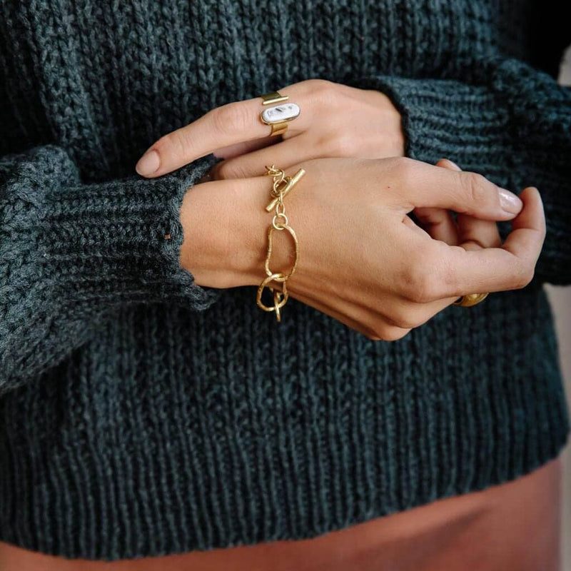 Mulxiply Pool Link Bracelet - Brass Bracelets Mulxiply 