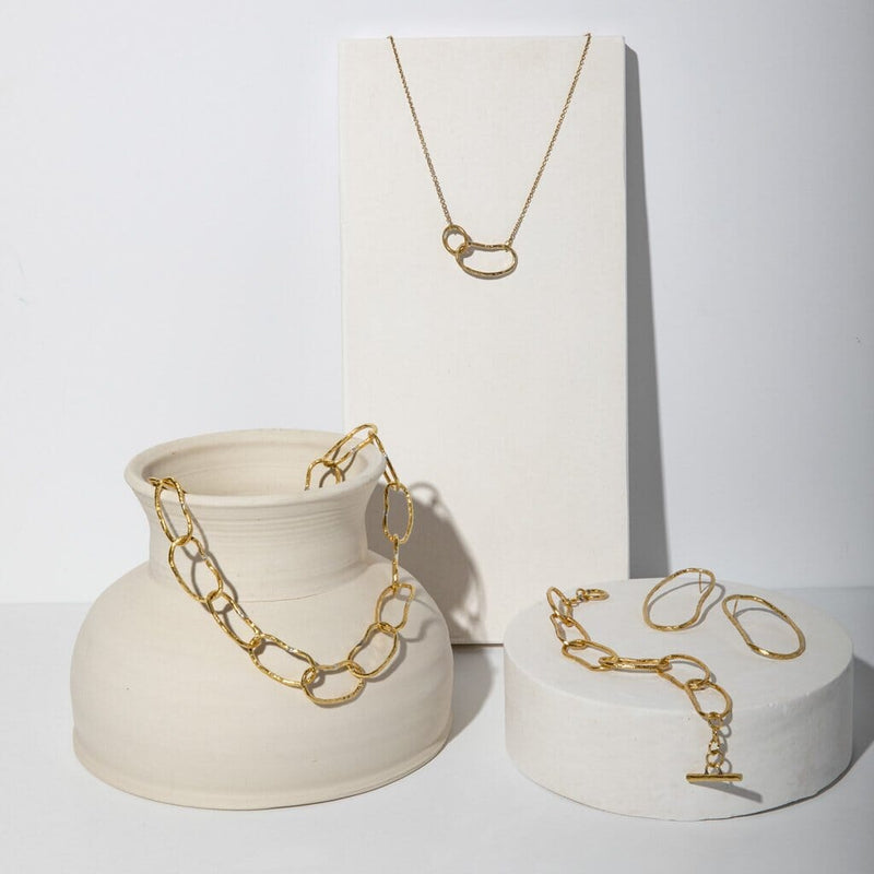 Mulxiply Pool Minimal Necklace - Brass Necklaces Mulxiply 