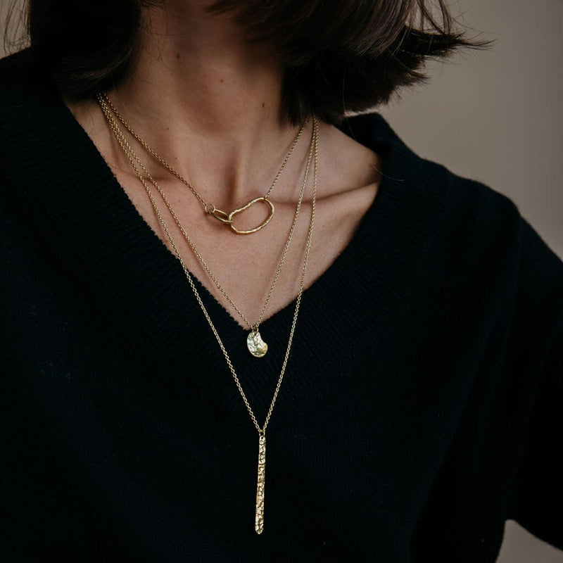 Mulxiply Pool Minimal Necklace - Brass Necklaces Mulxiply 