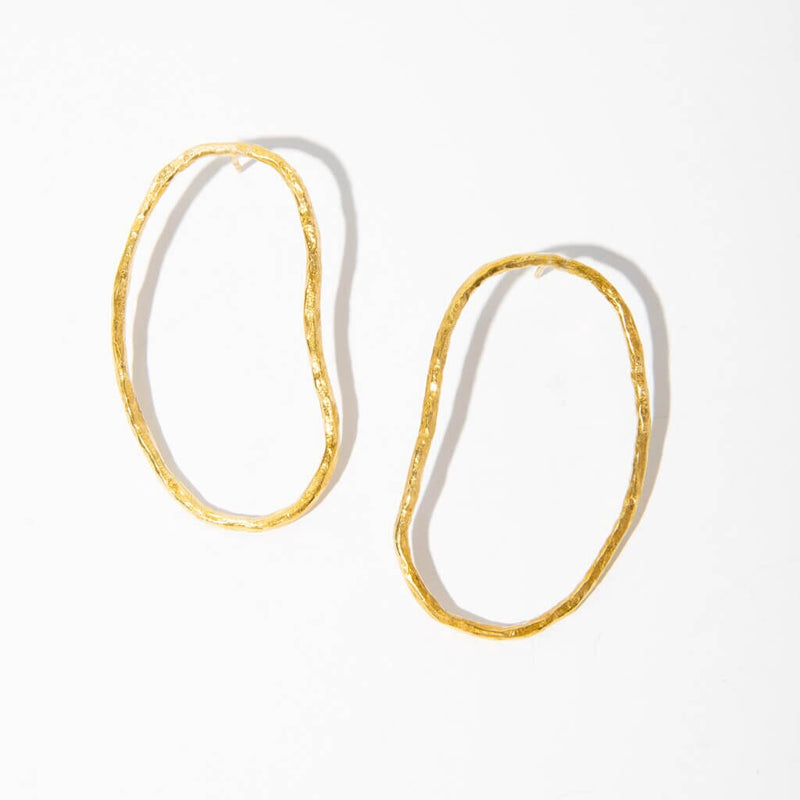 Mulxiply Pool Statement Earrings - Brass Earrings Mulxiply 