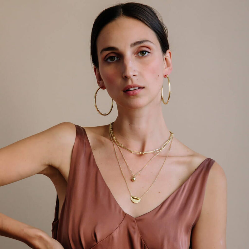 Mulxiply Rain Droplet Necklace - Brass Necklaces Mulxiply 