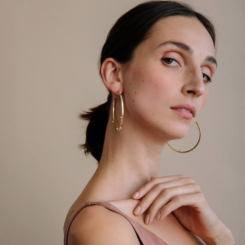 Mulxiply Rain Hoop Earrings - Brass Earrings Mulxiply 