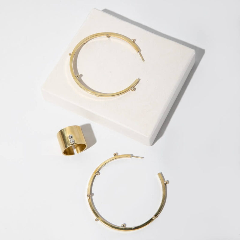 Mulxiply Rain Hoop Earrings - Brass Earrings Mulxiply 