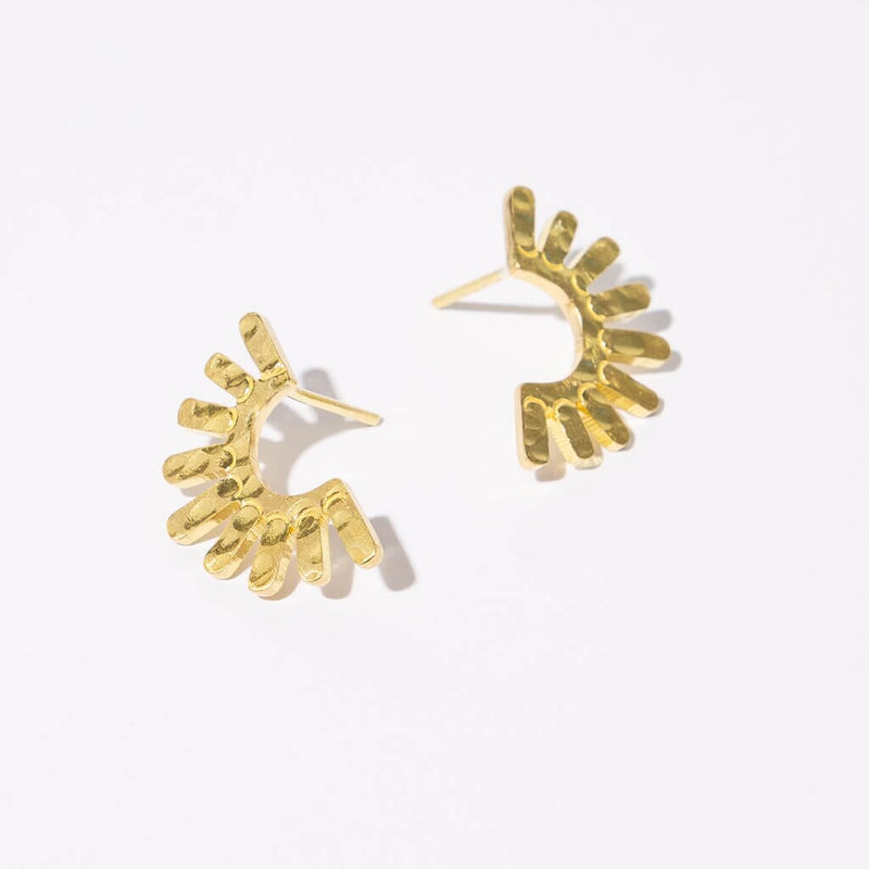 Mulxiply Ray Earrings - Hammered Brass Earrings Mulxiply 