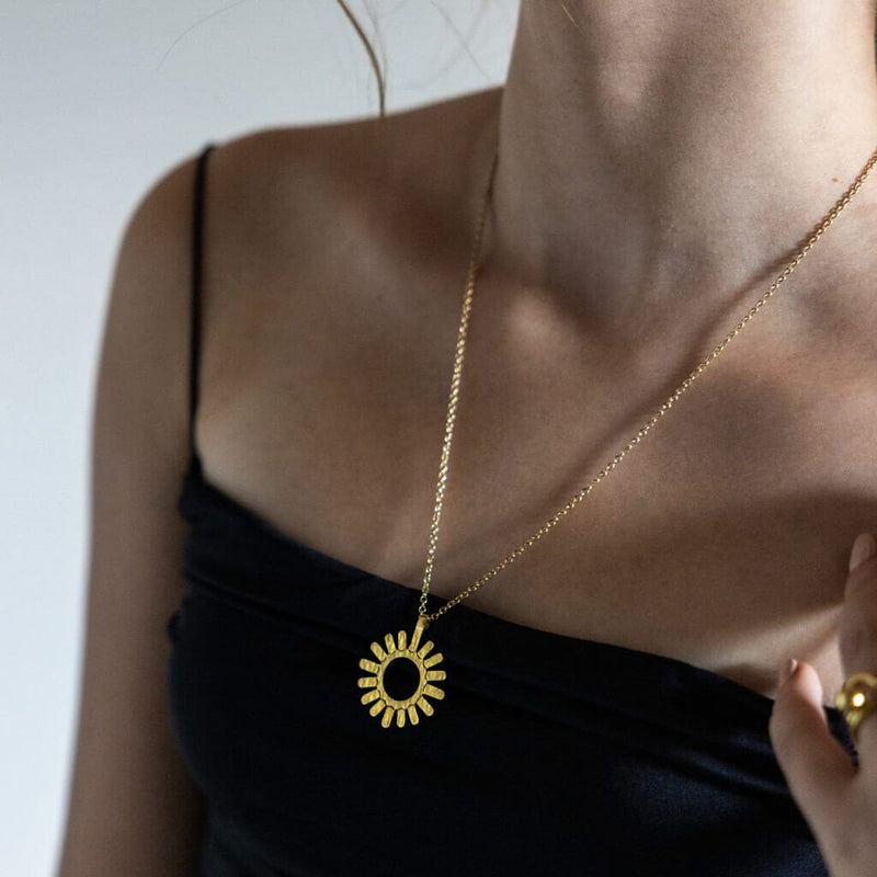 Mulxiply Ray Pendant Necklace - Brass Necklaces Mulxiply 