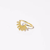 Mulxiply Ray Stacking Ring - Hammered Brass Rings Mulxiply 