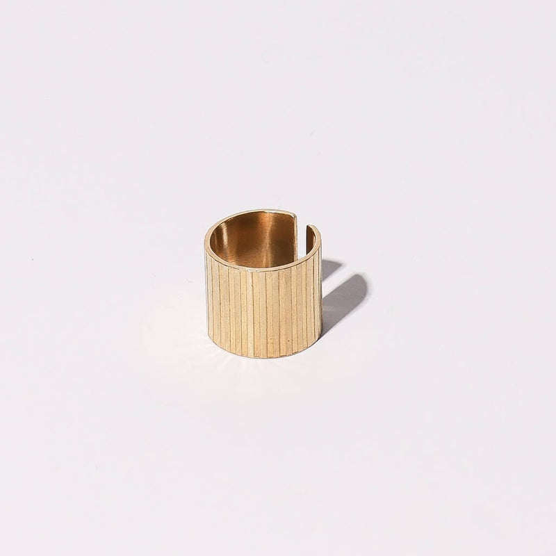 Mulxiply Ridge Adjustable Cuff Ring - Brass Rings Mulxiply 