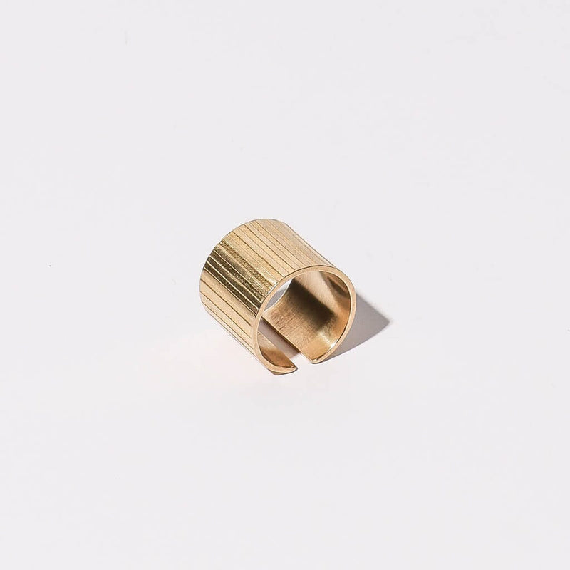 Mulxiply Ridge Adjustable Cuff Ring - Brass Rings Mulxiply 