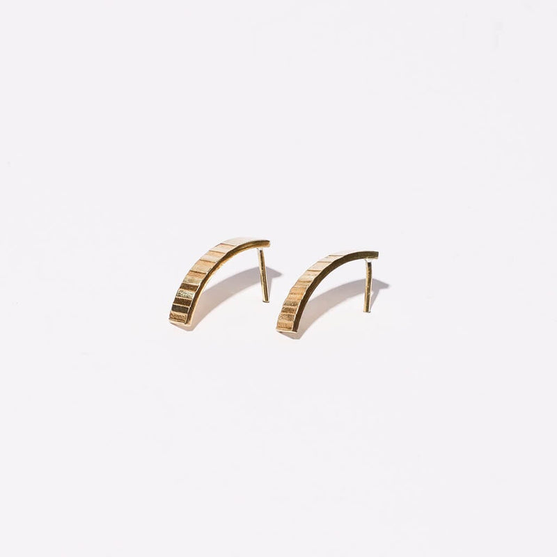 Mulxiply Ridge Arch Stud Earrings - Brass Earrings Mulxiply 