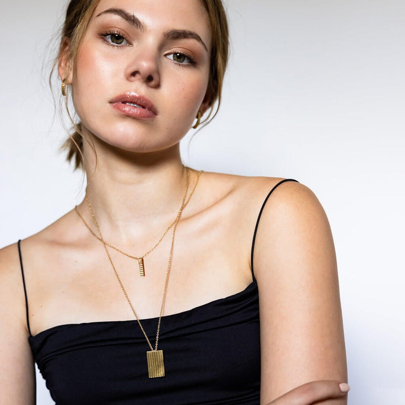 Mulxiply Ridge Charm Necklace - Brass Necklaces Mulxiply 