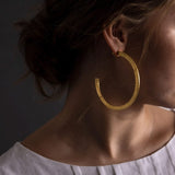 Mulxiply Ridge Hoop Earrings - Brass Earrings Mulxiply 