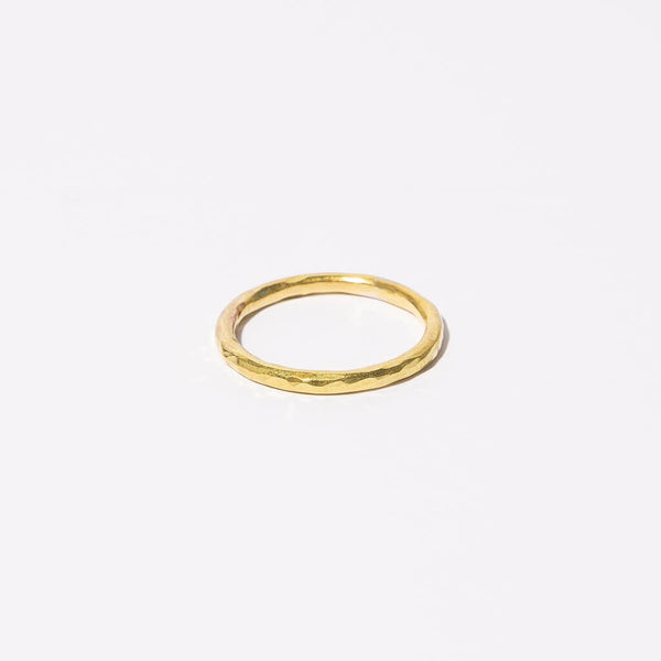 Mulxiply Simple Band Stacking Ring - Hammered Brass Rings Mulxiply 