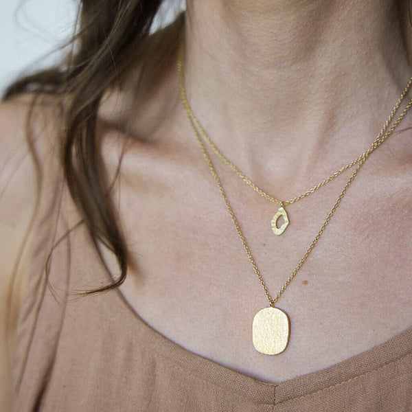 Mulxiply Skipping Stone Necklace - Brass Necklaces Mulxiply 