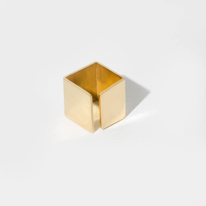 Mulxiply Smooth Path Adjustable Square Ring - Brass Rings Mulxiply 