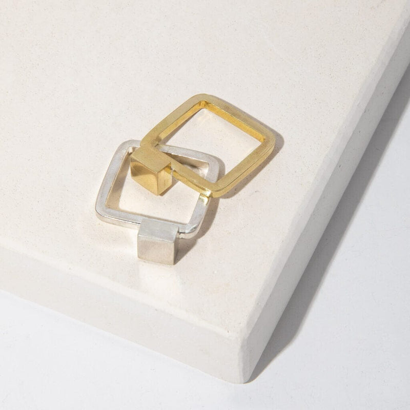 Mulxiply Square Stacking Ring - Brass Rings Mulxiply 