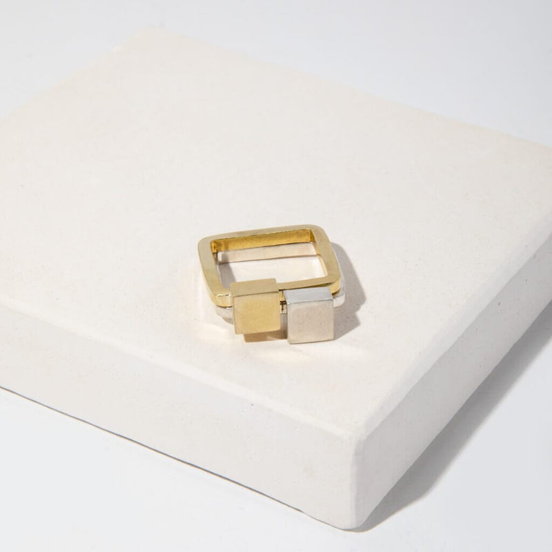 Mulxiply Square Stacking Ring - Brass Rings Mulxiply 