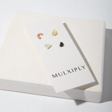 Mulxiply Terrazzo Earrings Set of 4 Studs - Mixed Metals Earrings Mulxiply 