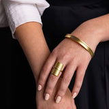 Mulxiply Thin or Medium Ridge Bangle Bracelet - Brass Bracelets Mulxiply 