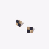 Mulxiply Tiny Checkers Stud Earrings - Mixed Metals Earrings Mulxiply 