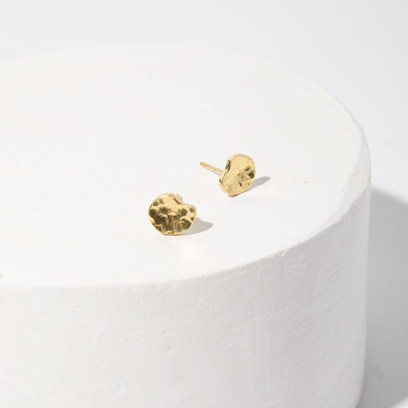 Mulxiply Tiny Palette Earrings - Hammered Brass Earrings Mulxiply 