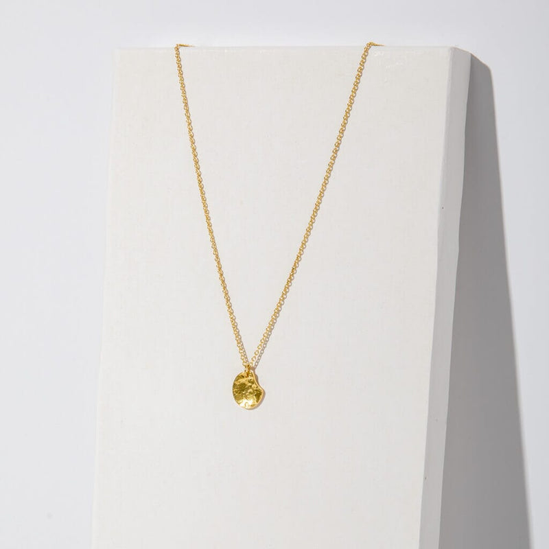 Mulxiply Tiny Palette Necklace - Hammered Brass Necklaces Mulxiply 