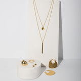 Mulxiply Tiny Palette Necklace - Hammered Brass Necklaces Mulxiply 