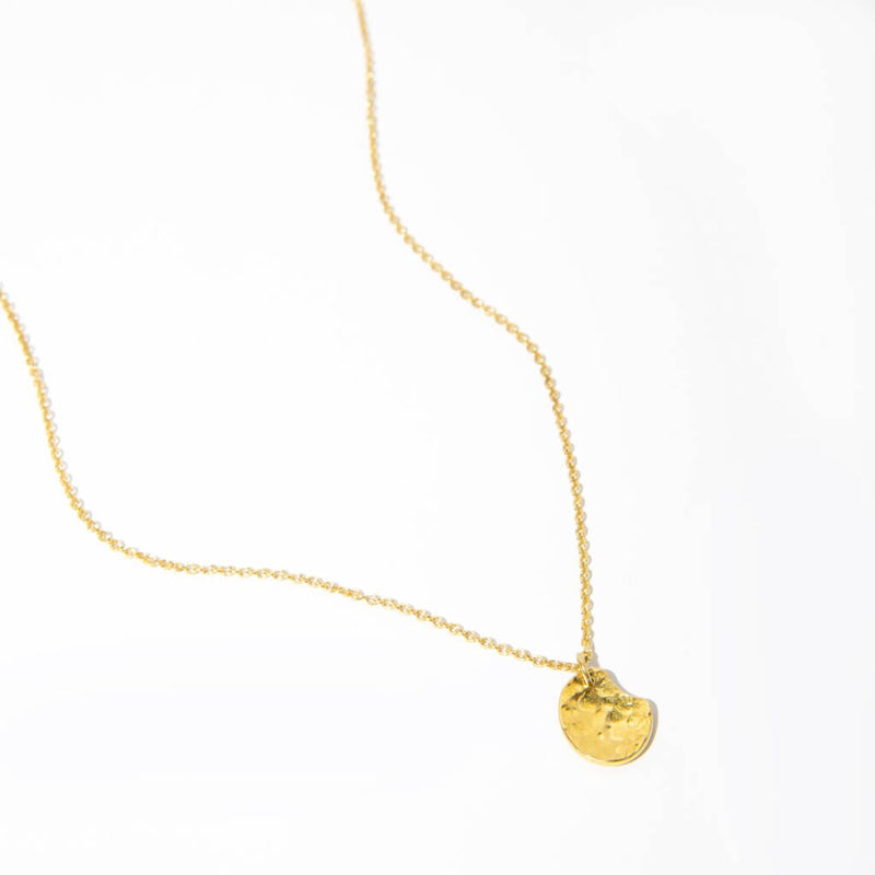 Mulxiply Tiny Palette Necklace - Hammered Brass Necklaces Mulxiply 