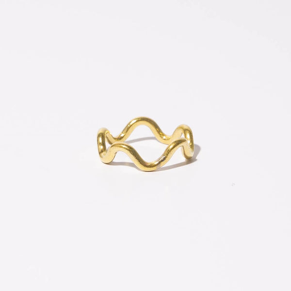 Mulxiply Wavy Band Ring - Brass Rings Mulxiply 