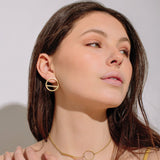 Mulxiply Wink Circle Earrings - Brass Earrings Mulxiply 