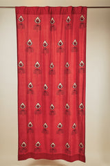 Nazar Coral Rust Lightweight Curtain Panel Curtains Ichcha 