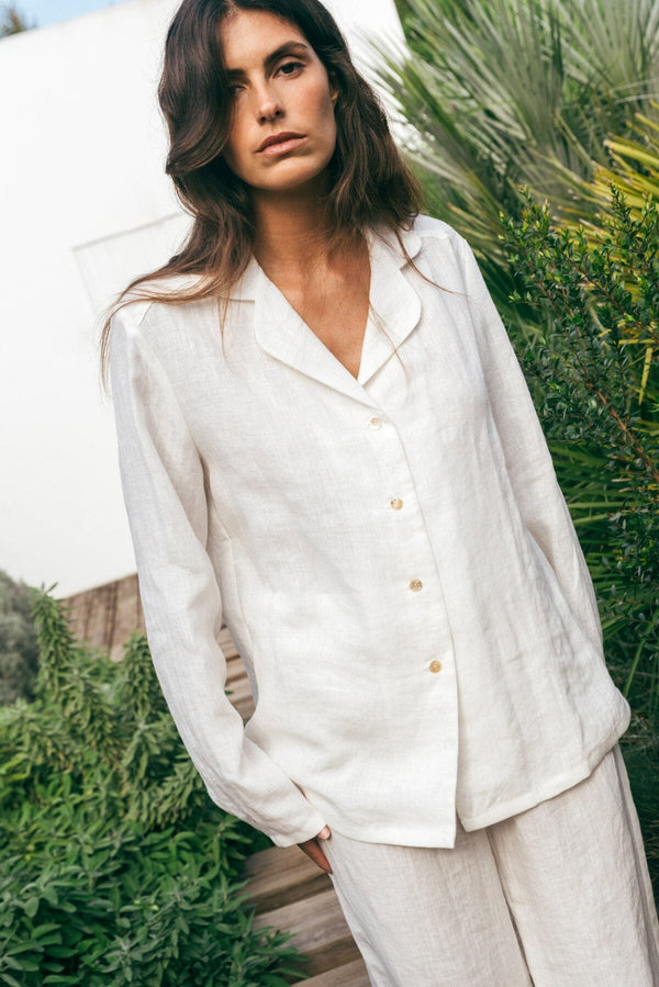 Nightly Long Sleeve Linen Pajama Set