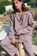 Nightly Long Sleeve Linen Pajama Set