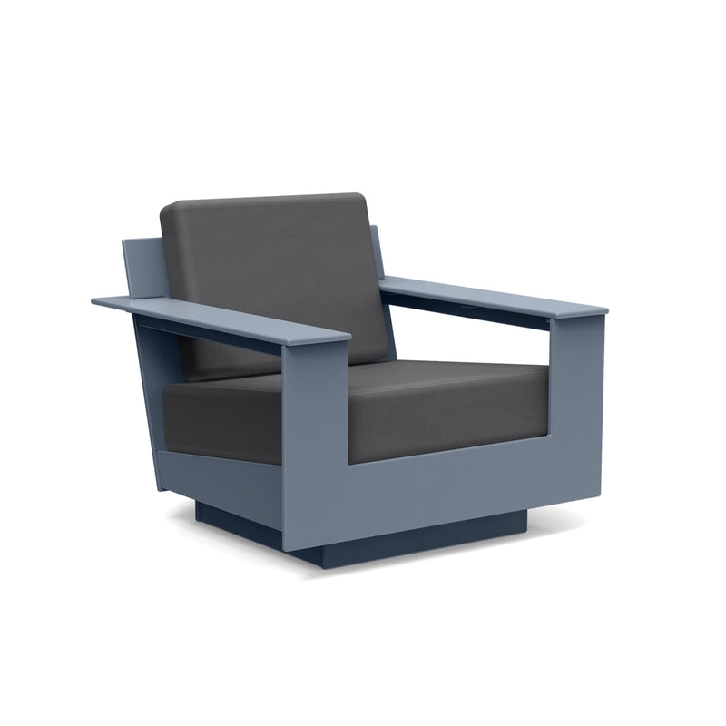 Nisswa Recycled Lounge Swivel Outdoor Lounge Loll Designs Ash Blue Cast Charcoal 