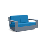 Nisswa Recycled Outdoor Loveseat Outdoor Lounge Loll Designs Ash Blue Canvas Regatta Blue 