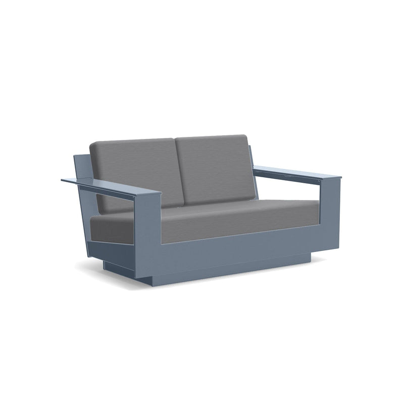 Nisswa Recycled Outdoor Loveseat Outdoor Lounge Loll Designs Ash Blue Cast Charcoal 