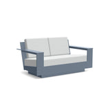 Nisswa Recycled Outdoor Loveseat Outdoor Lounge Loll Designs Ash Blue Cast Silver 