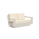 Nisswa Recycled Outdoor Loveseat Outdoor Lounge Loll Designs Fog Canvas Flax 