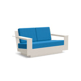 Nisswa Recycled Outdoor Loveseat Outdoor Lounge Loll Designs Fog Canvas Regatta Blue 