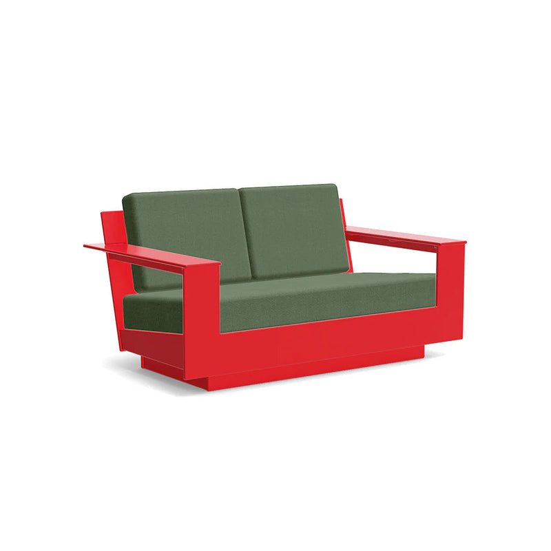 Nisswa Recycled Outdoor Loveseat Outdoor Loveseats Loll Designs Apple Red Canvas Fern 