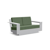 Nisswa Recycled Outdoor Loveseat Outdoor Loveseats Loll Designs Driftwood Gray Canvas Fern 