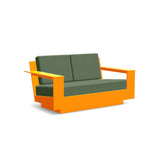 Nisswa Recycled Outdoor Loveseat Outdoor Loveseats Loll Designs Sunset Orange Canvas Fern 