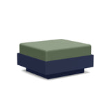 Nisswa Recycled Outdoor Ottoman Outdoor Ottomans Loll Designs Navy Blue Canvas Fern 