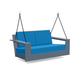 Nisswa Recycled Outdoor Porch Swing Outdoor Lounge Loll Designs Ash Blue Canvas Regatta Blue 